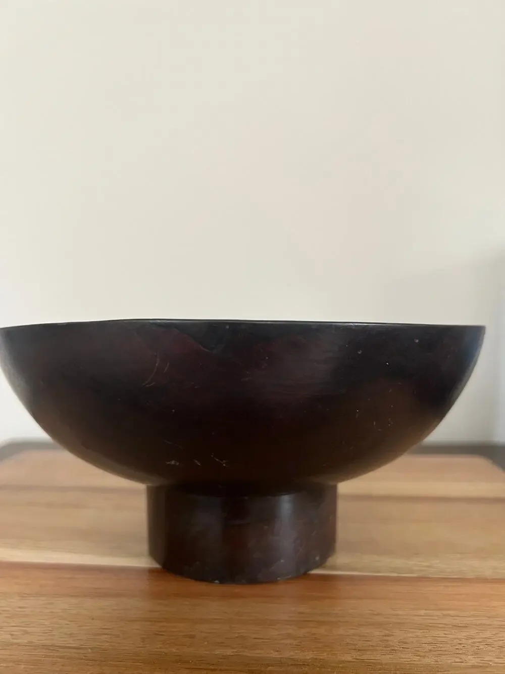 Vintage John May Hand Turned Teak Bowl Signed Jackson NH JL